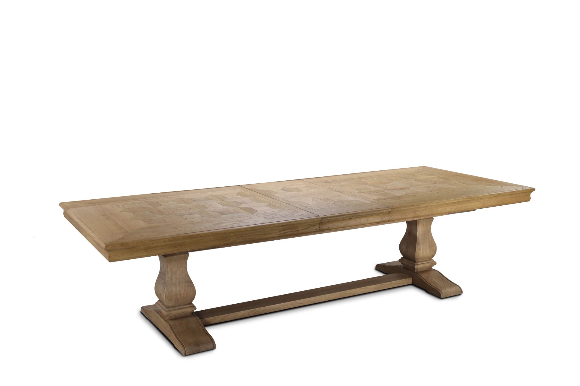 Bath Extending Oak Parquet Top Dining Table by Keiichi