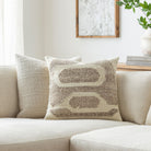 Deccan Traps Woven Cushion in Beige by Keiichi