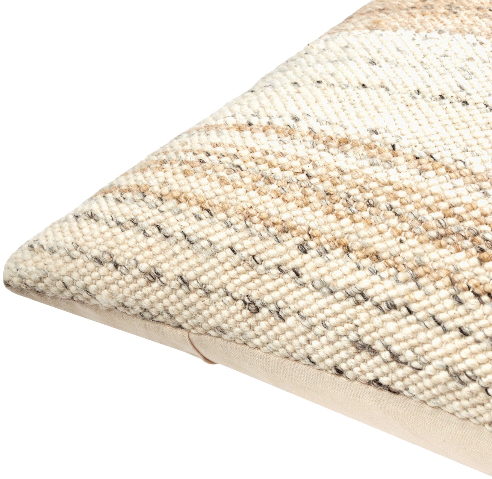 Deccan Traps Woven Cushion in Light Beige by Keiichi