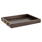 Banks Dark Brown Faux Leather Tray by Richmond Interiors