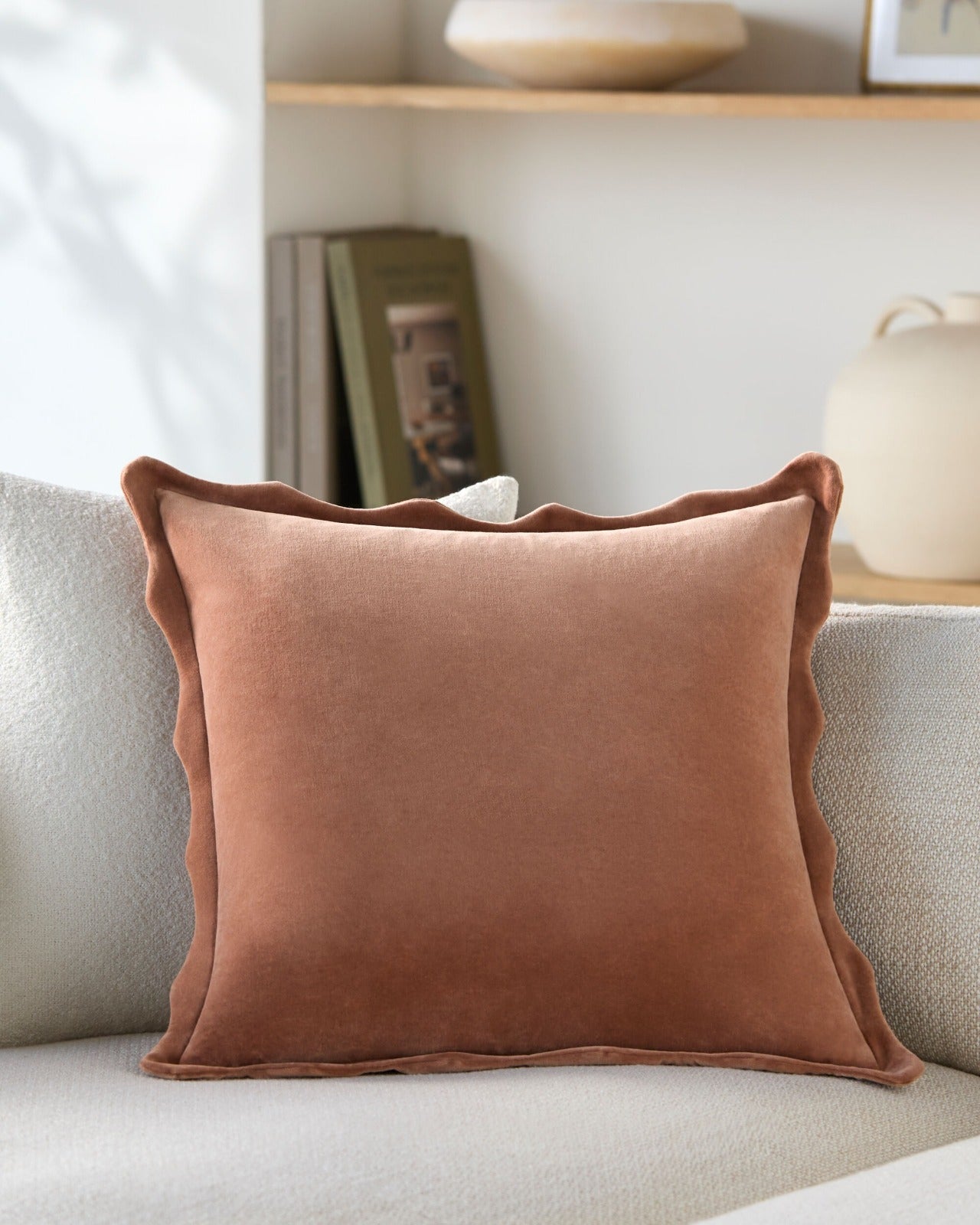 Effervescent Woven Cushion in Dusky Coral by Keiichi