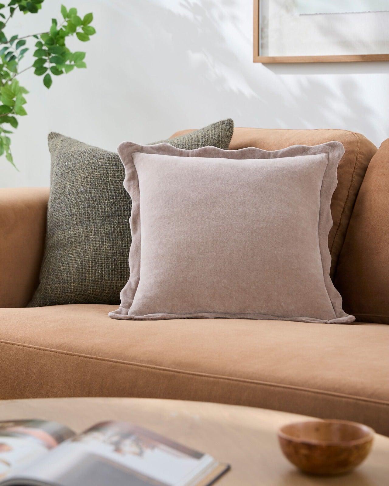 Effervescent Woven Cushion in Mauve by Keiichi