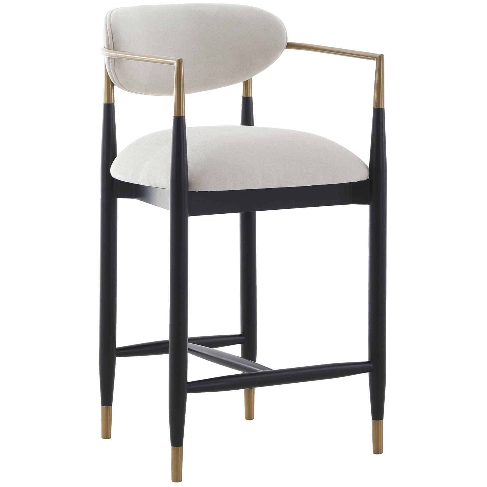 Soho Counter Stool in Ebony and Brass Finish Keiichi