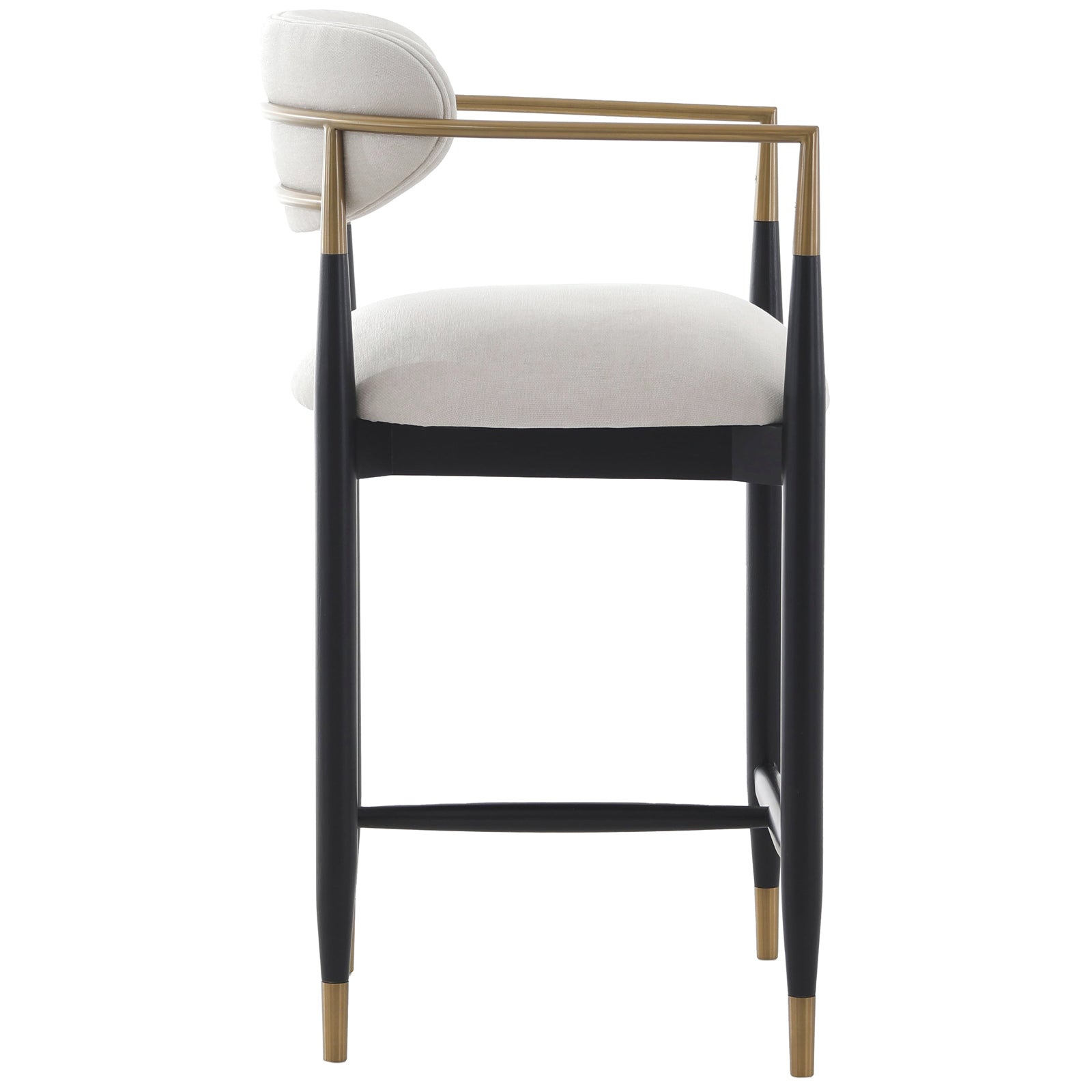 Soho Counter Stool in Ebony and Brass Finish by Keiichi