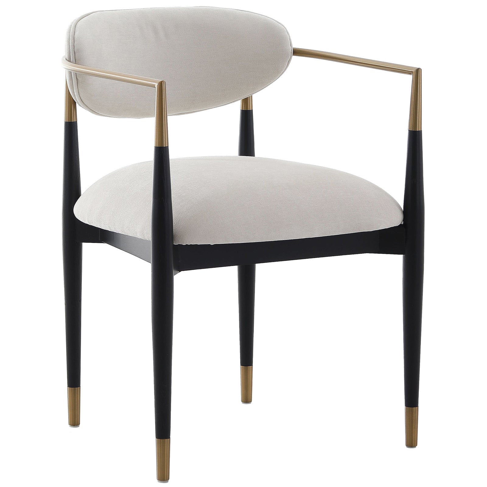 Soho Dining Chair in Ebony and Brass Finish by Keiichi