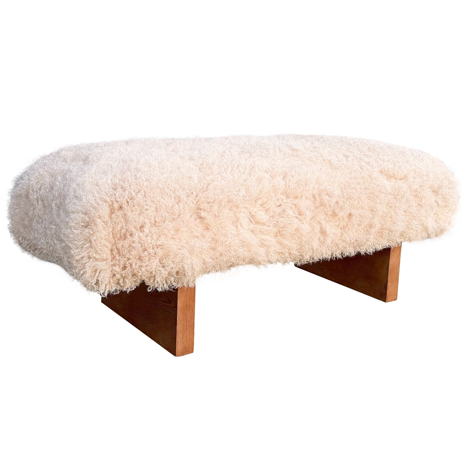 Pebworth Bench in Faux Mongolian Fur Keiichi