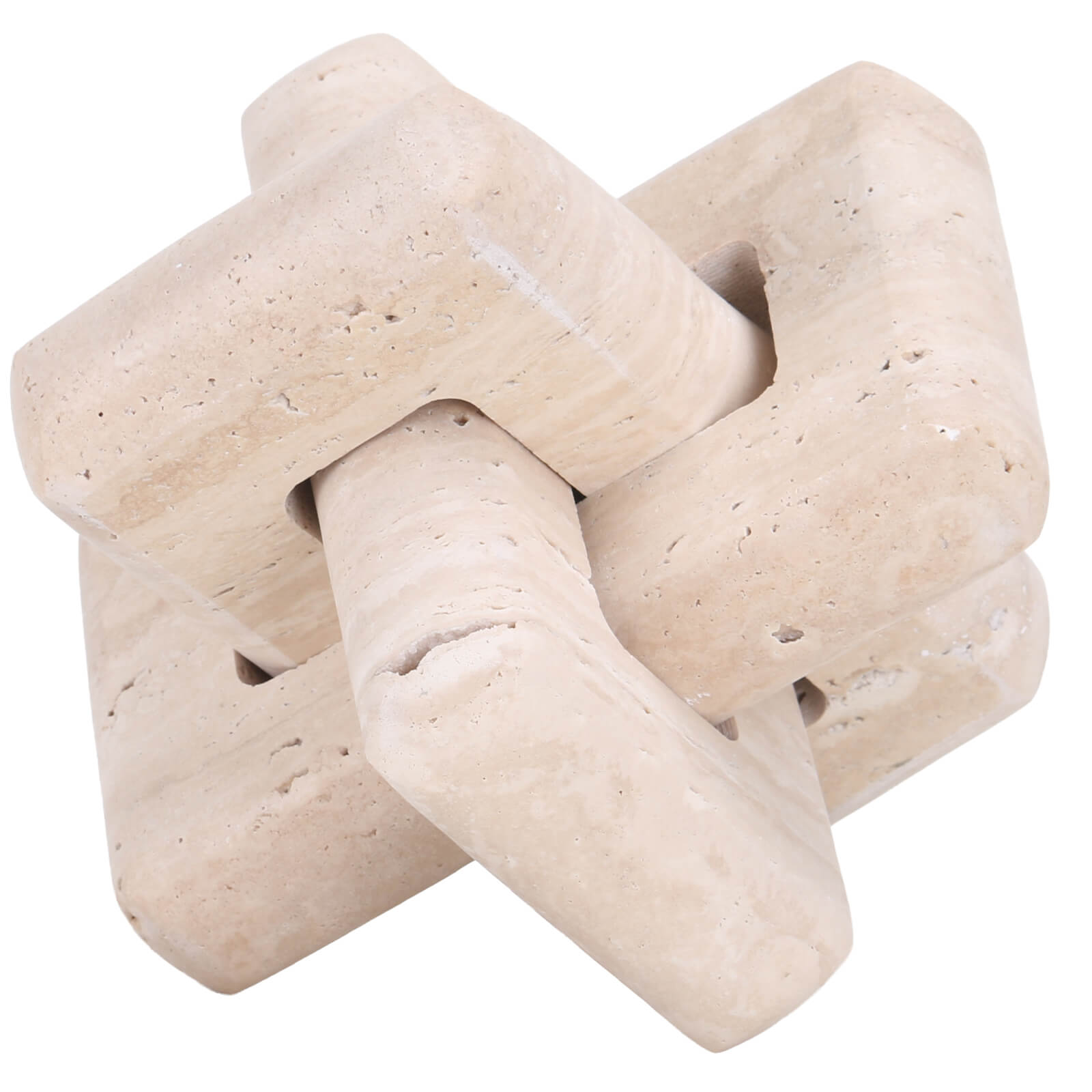 Loop Sculpture in Beige Stone - Large by Keiichi
