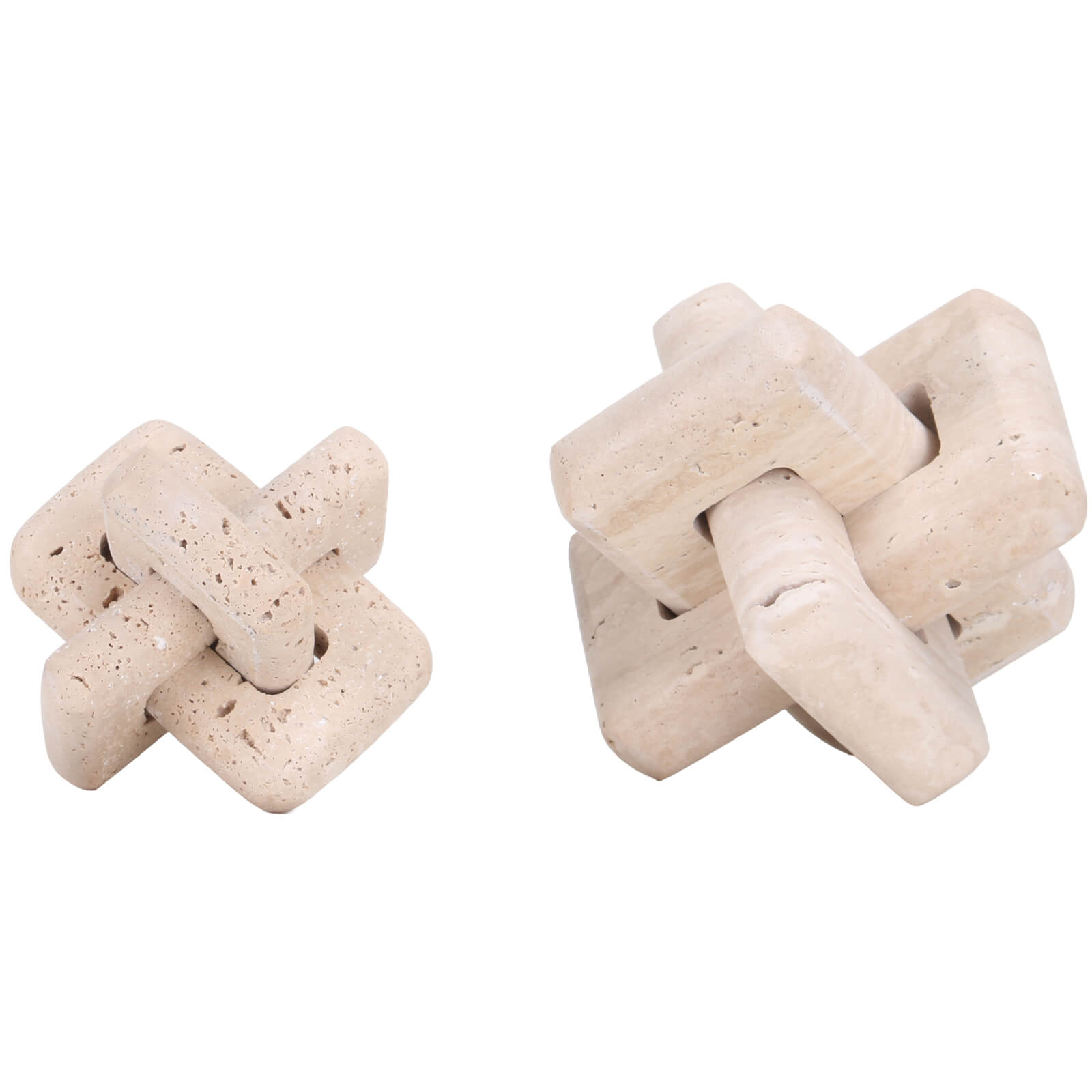 Loop Sculpture in Beige Stone - Large by Keiichi