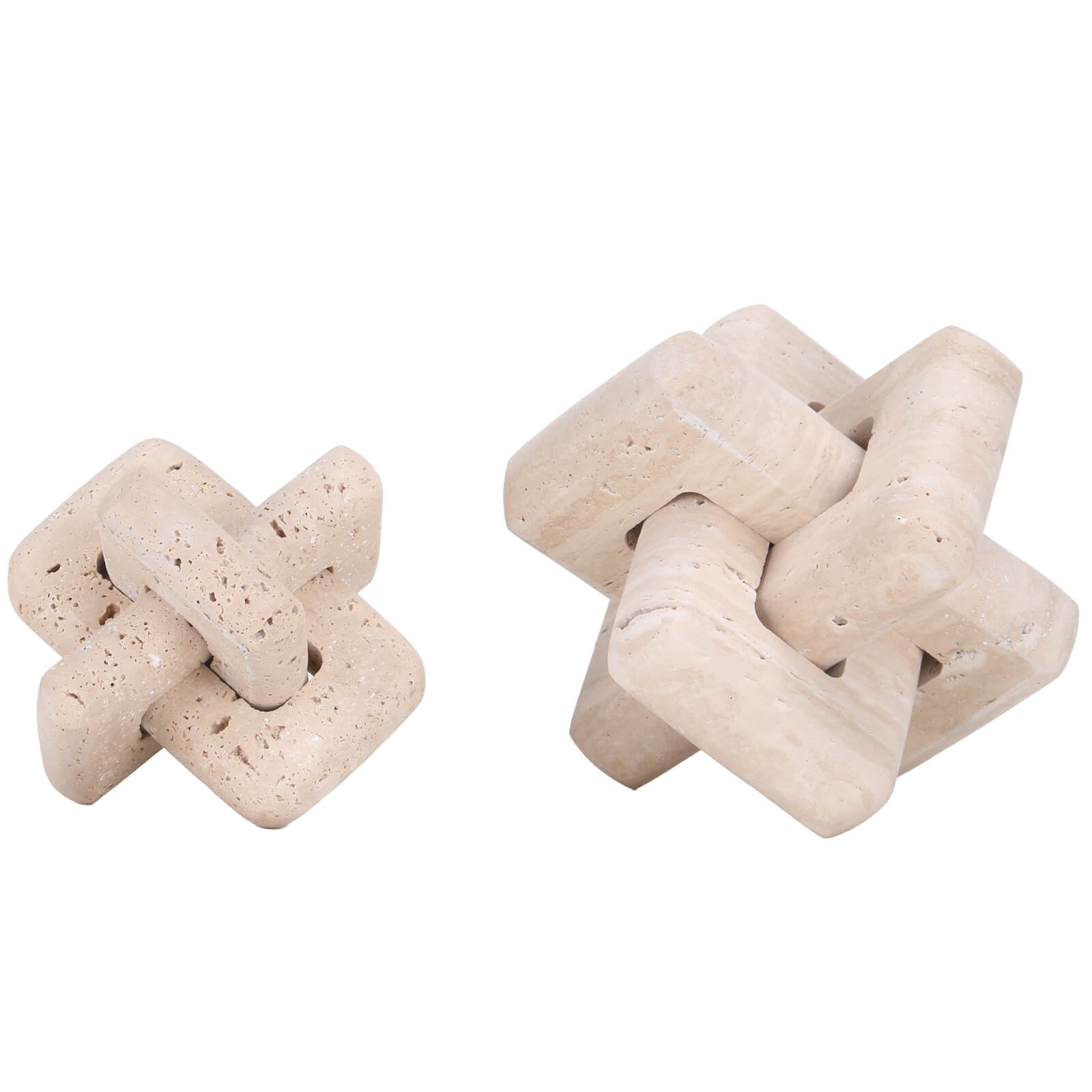 Loop Sculpture in Beige Stone - Large by Keiichi