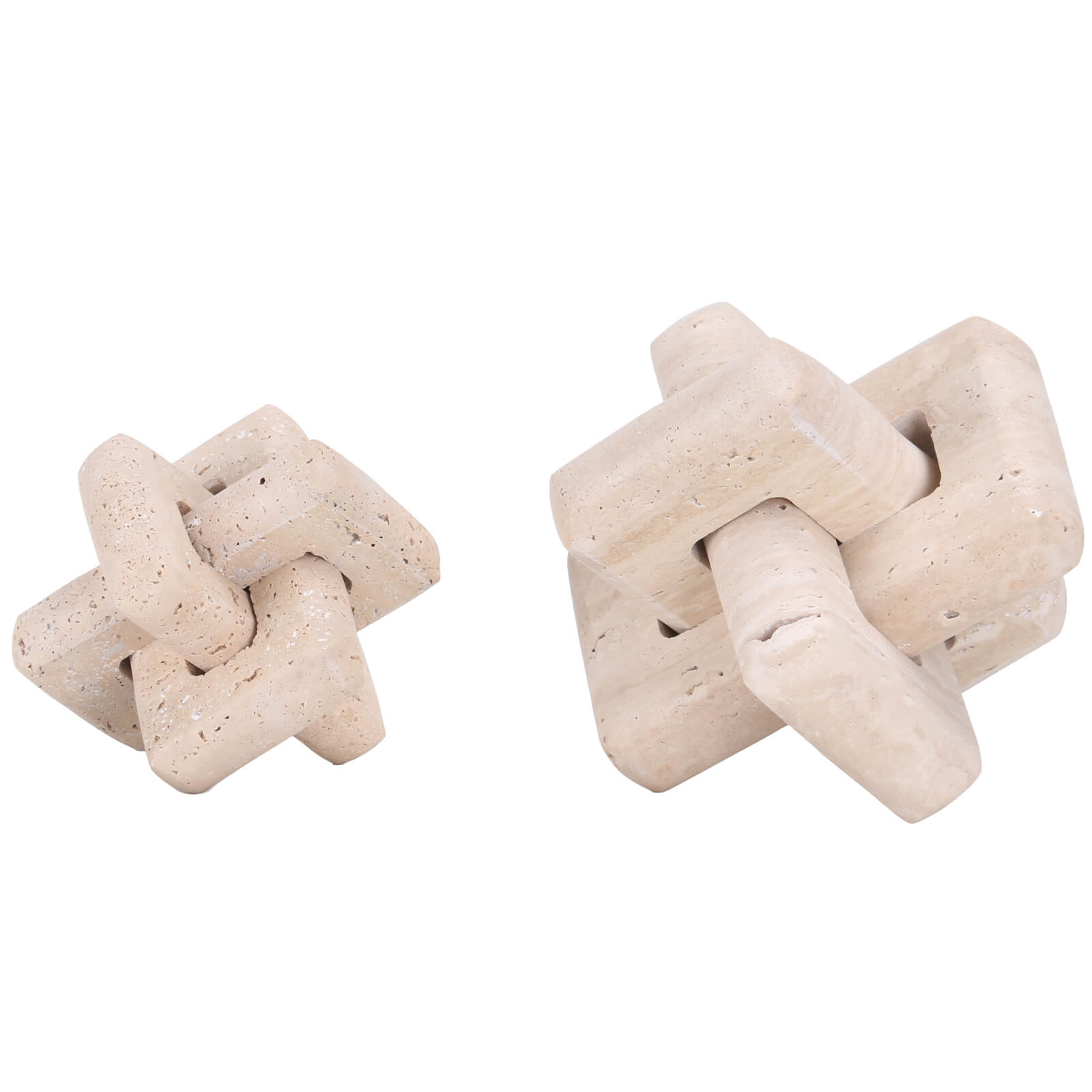 Loop Sculpture in Beige Stone - Small by Keiichi