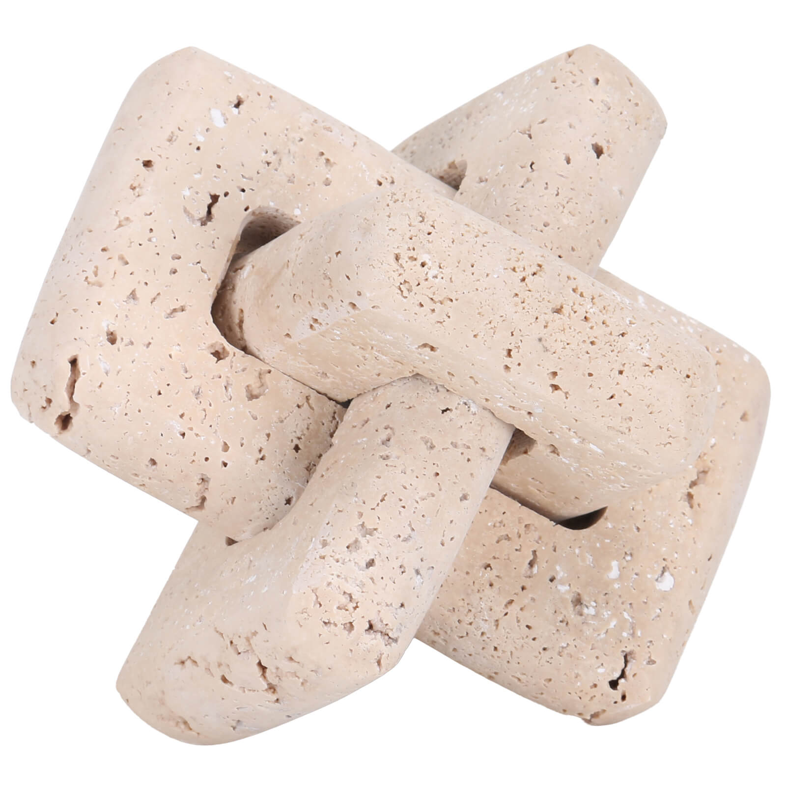 Loop Sculpture in Beige Stone - Small by Keiichi