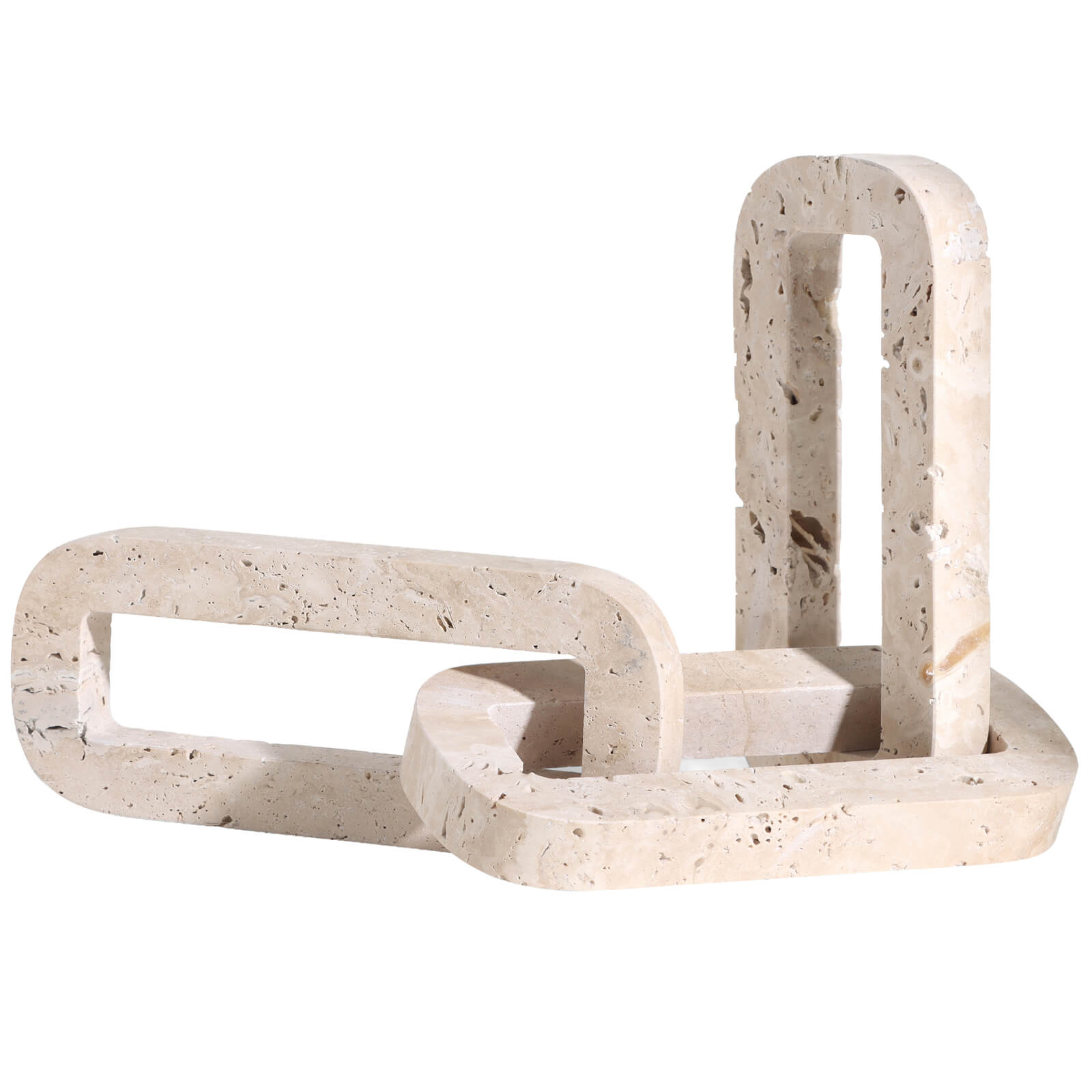 Connections Loop Sculpture in Beige Marble by Keiichi