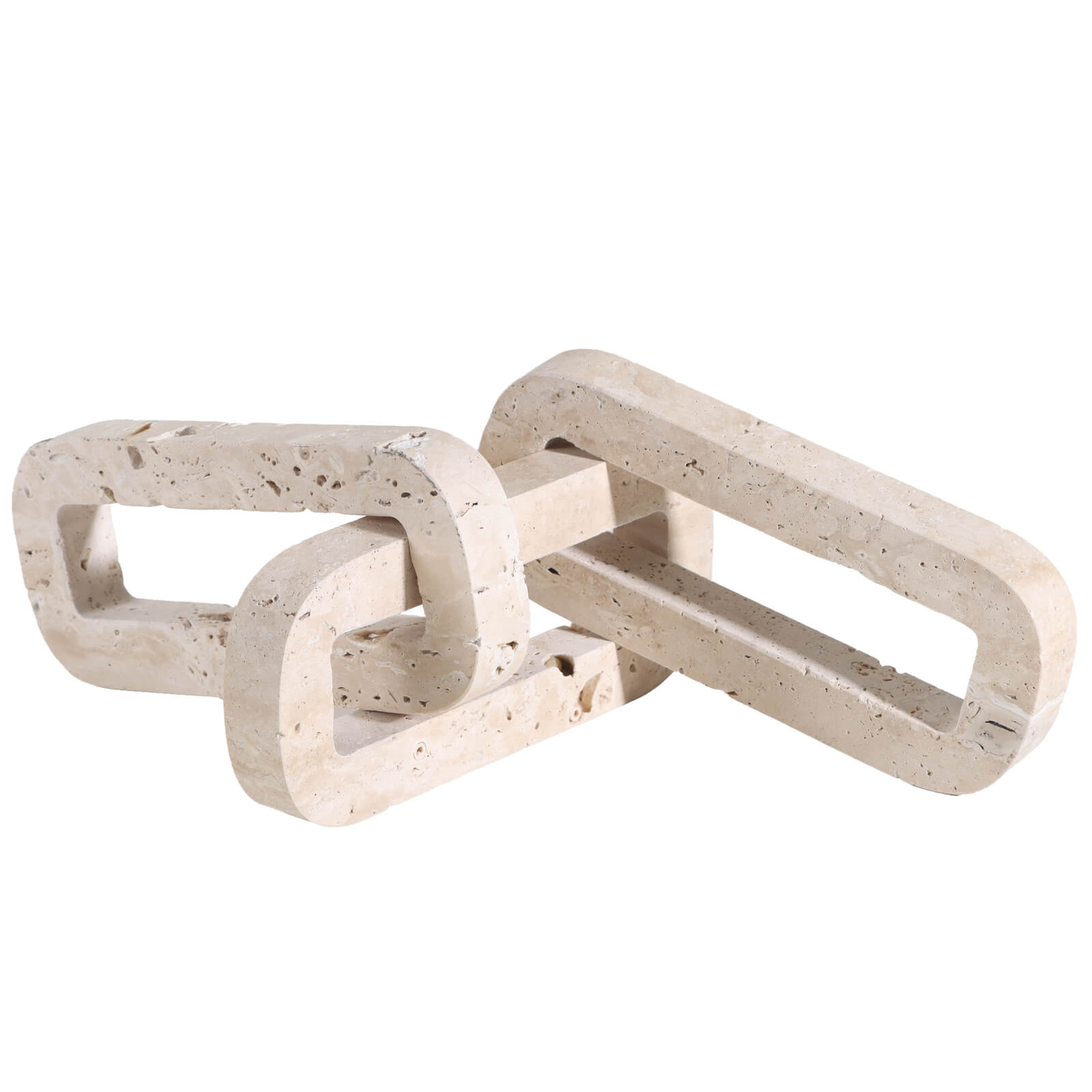 Connections Loop Sculpture in Beige Marble by Keiichi