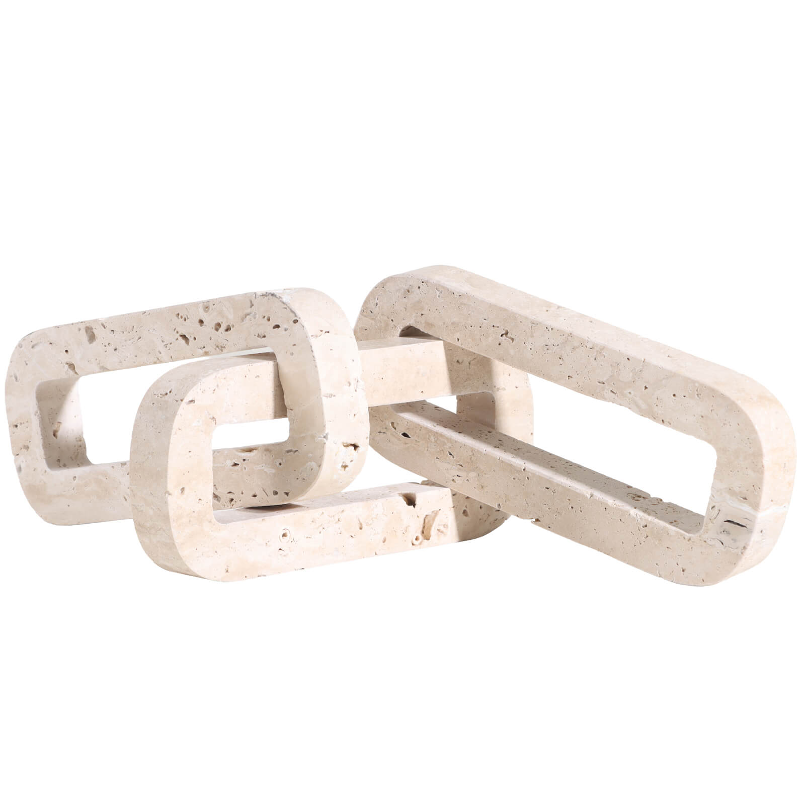 Connections Loop Sculpture in Beige Marble by Keiichi