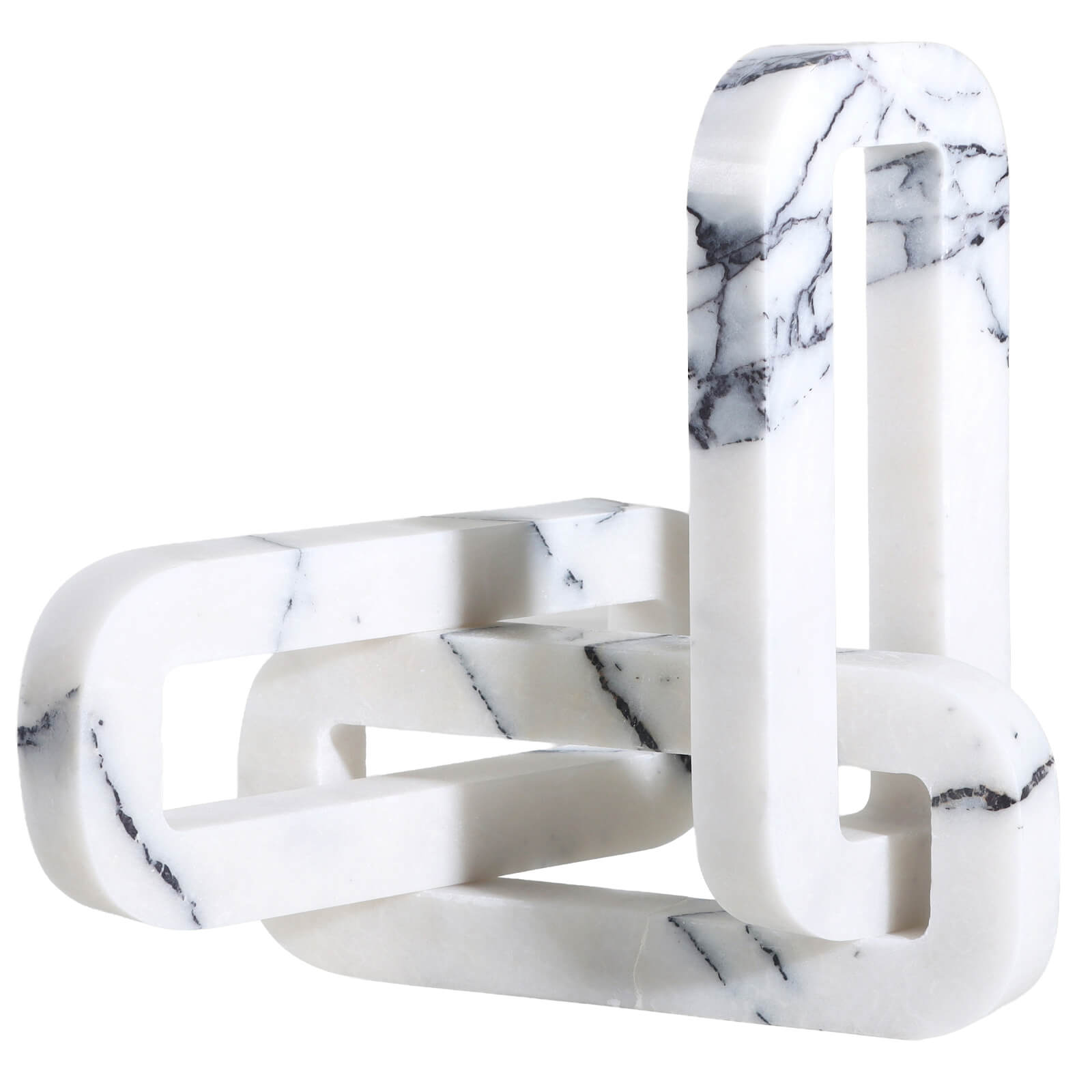 Connections Loop Sculpture in White Marble by Keiichi