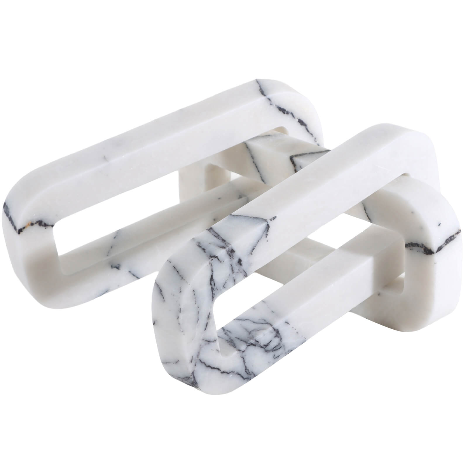 Connections Loop Sculpture in White Marble by Keiichi