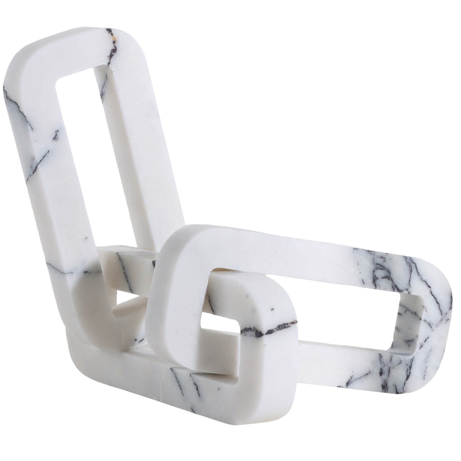 Connections Loop Sculpture in White Marble by Keiichi