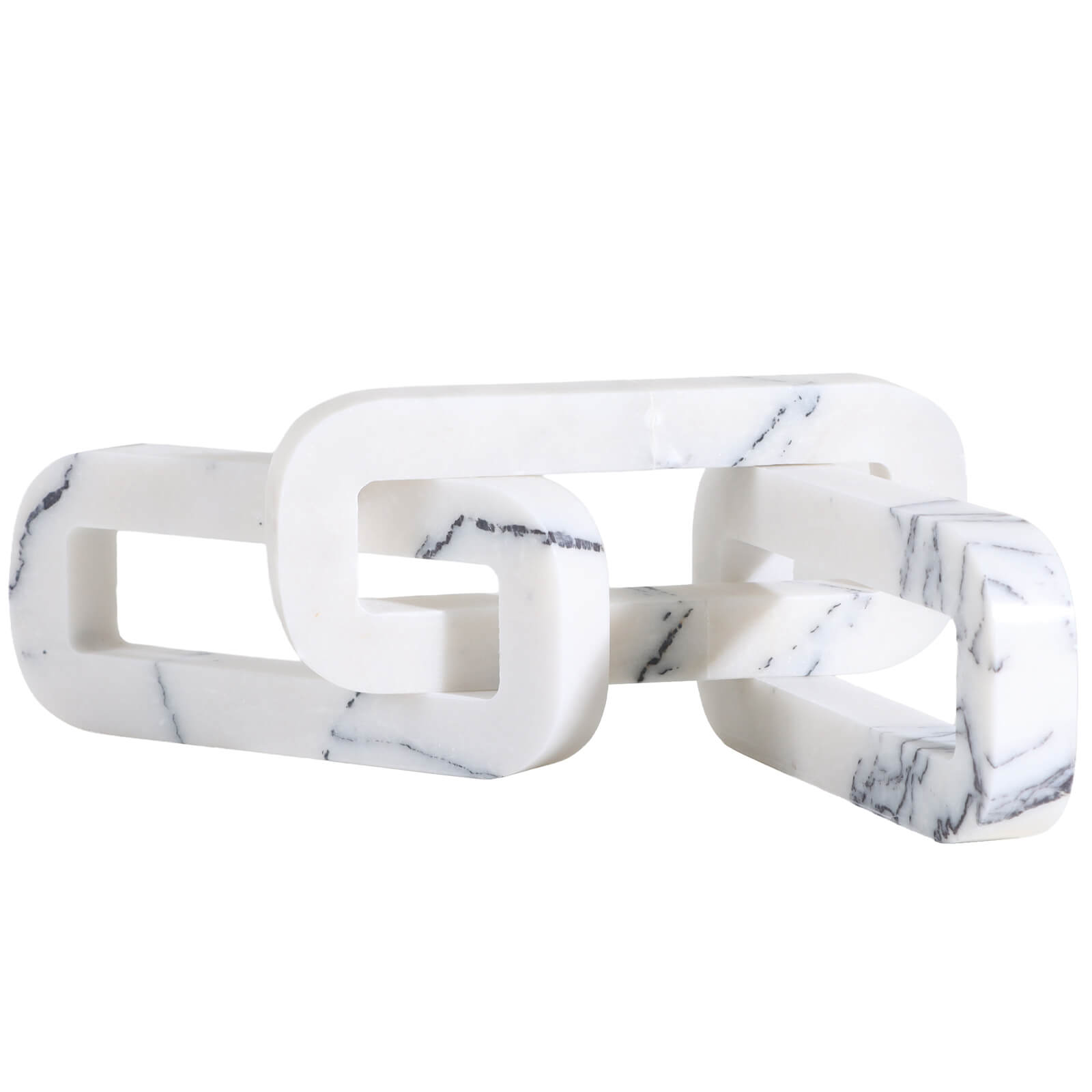 Connections Loop Sculpture in White Marble by Keiichi