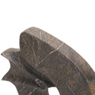 Geometric Sculpture in Brown Marble by Keiichi