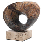 Geometric Sculpture in Coffee Marble by Keiichi