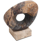 Geometric Sculpture in Coffee Marble by Keiichi