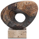 Geometric Sculpture in Coffee Marble by Keiichi