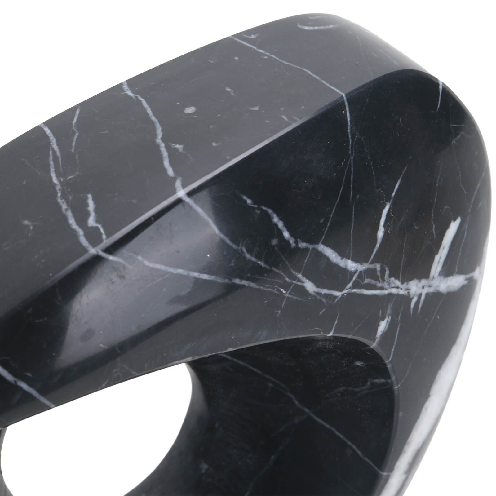 Geometric Sculpture in Black Marble by Keiichi