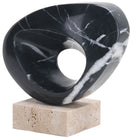 Geometric Sculpture in Black Marble by Keiichi