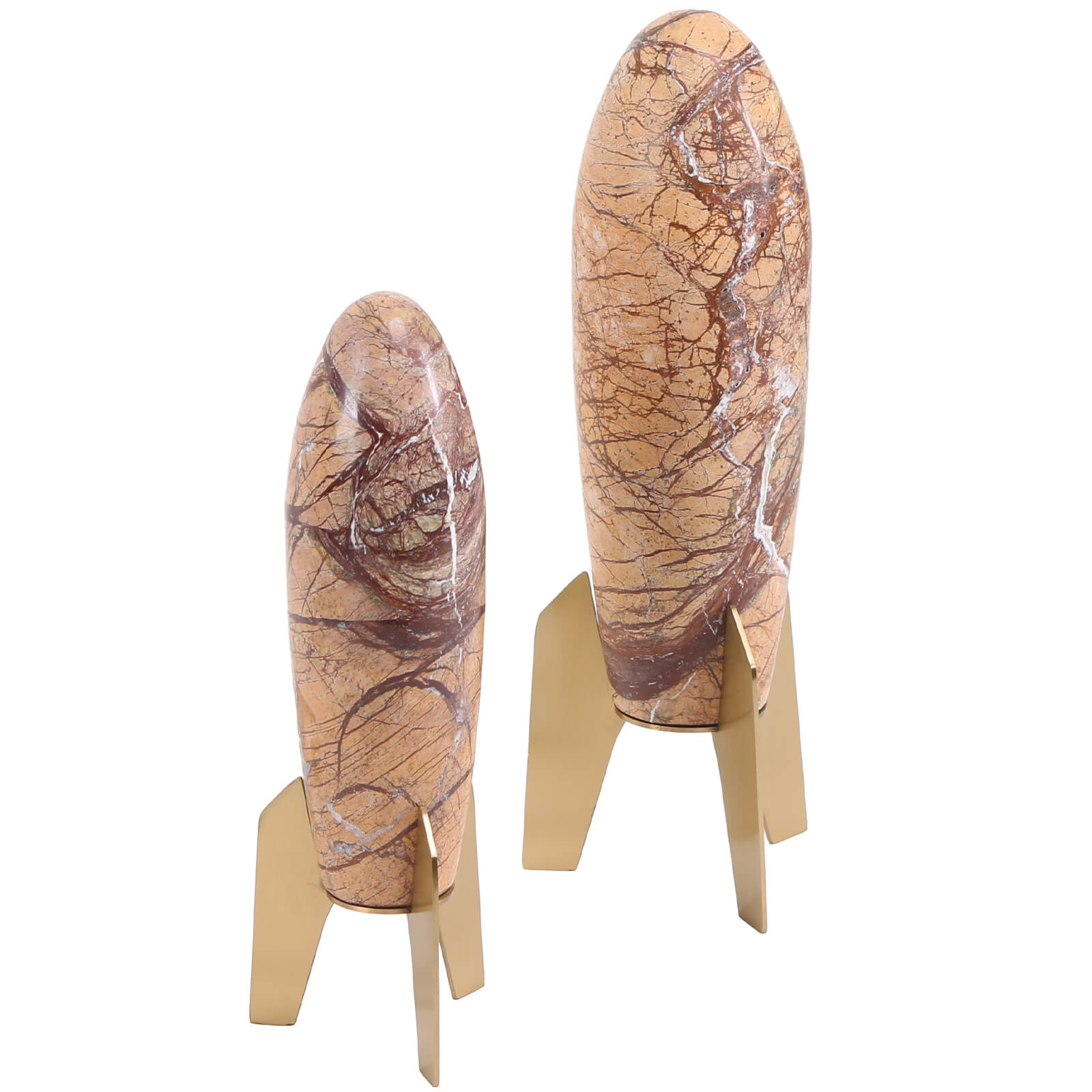 Rocket Sculpture in Brown Marble - Small by Keiichi