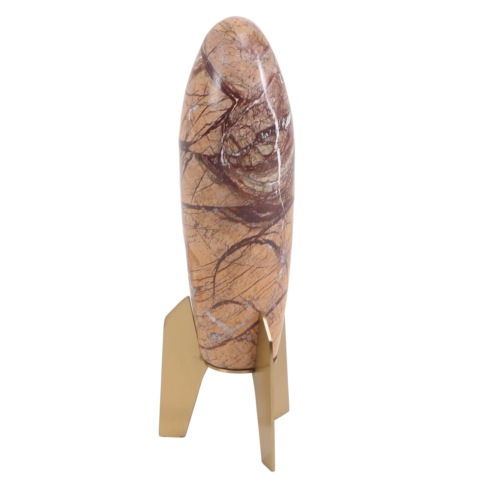 Rocket Sculpture in Brown Marble - Small by Keiichi