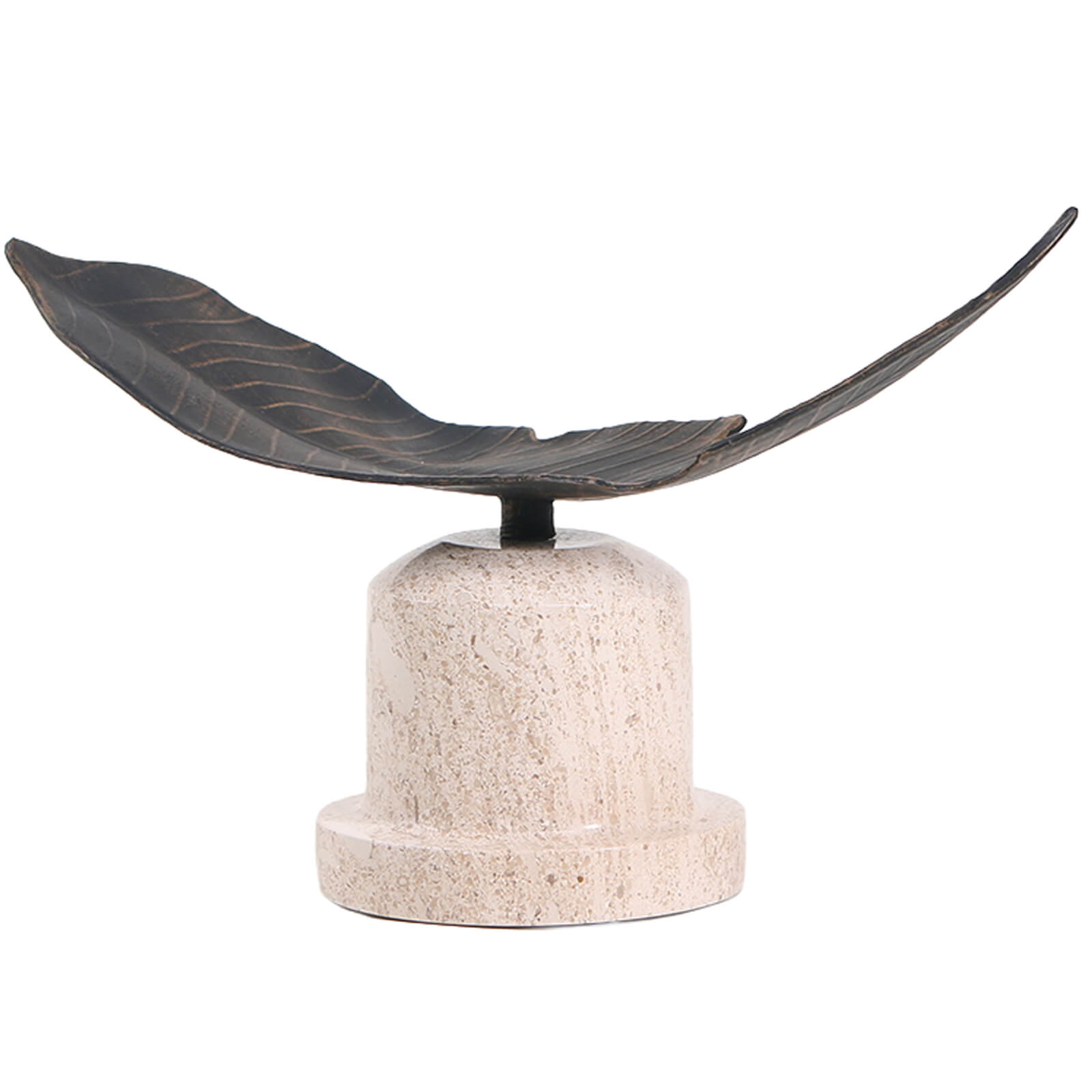 Leaf Ornament on Marble Base by Keiichi