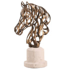 Horse Head Sculpture in Gold by Keiichi