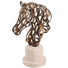 Horse Head Sculpture in Gold by Keiichi