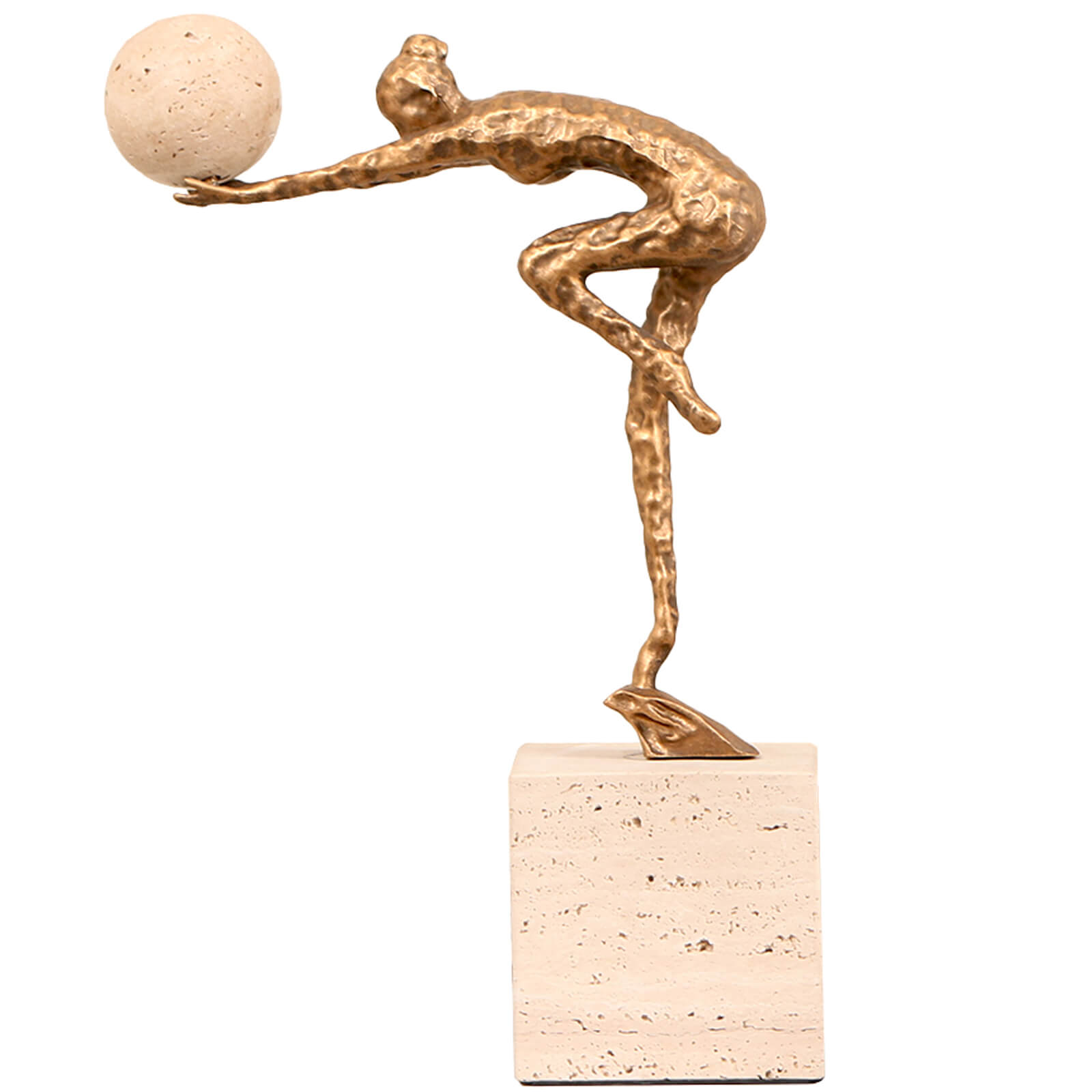 Global Desktop Sculpture in Golden Bronze by Keiichi