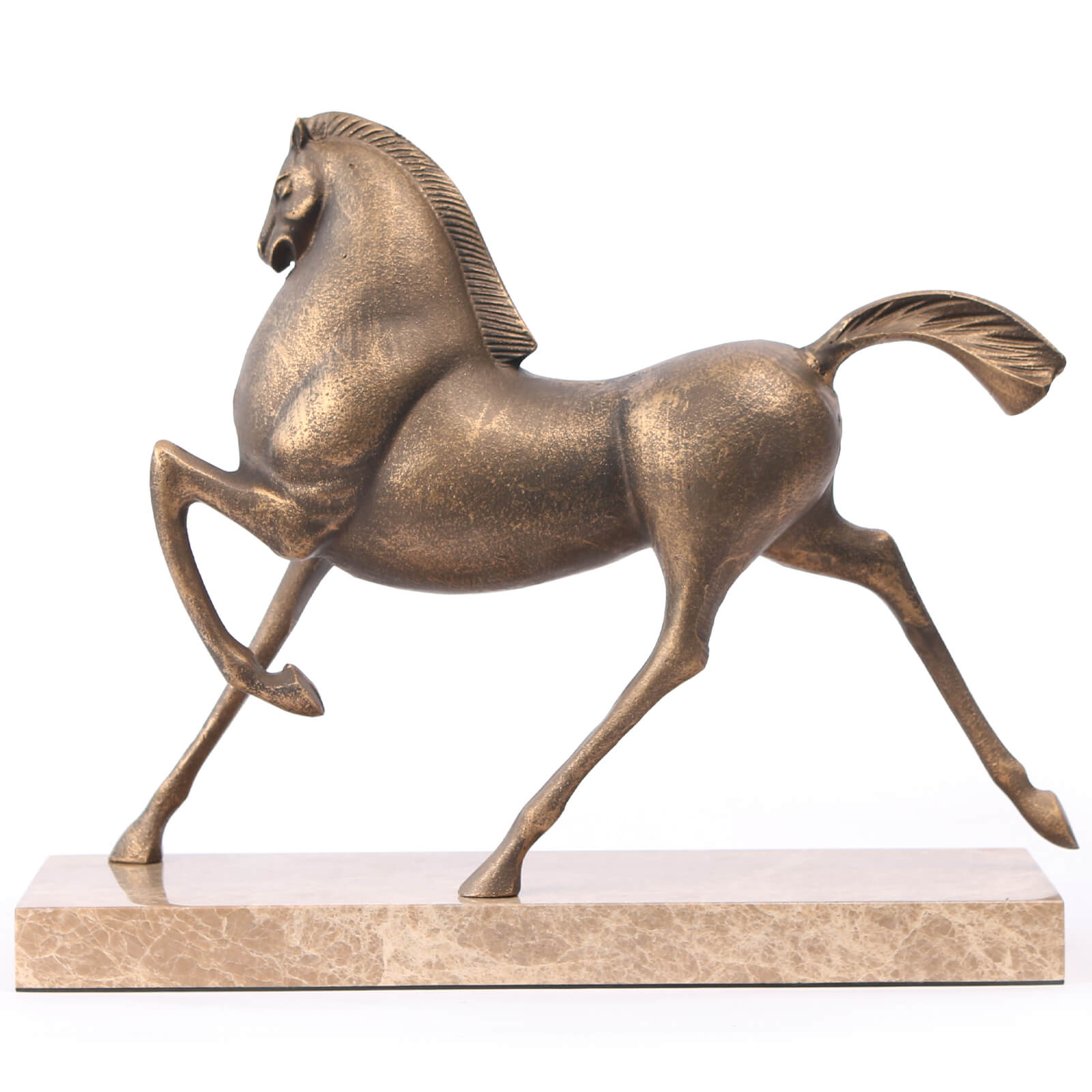 Flying Horse Sculpture in Gold by Keiichi