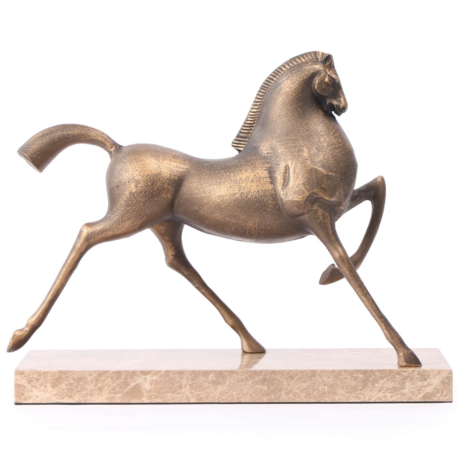 Flying Horse Sculpture in Gold by Keiichi