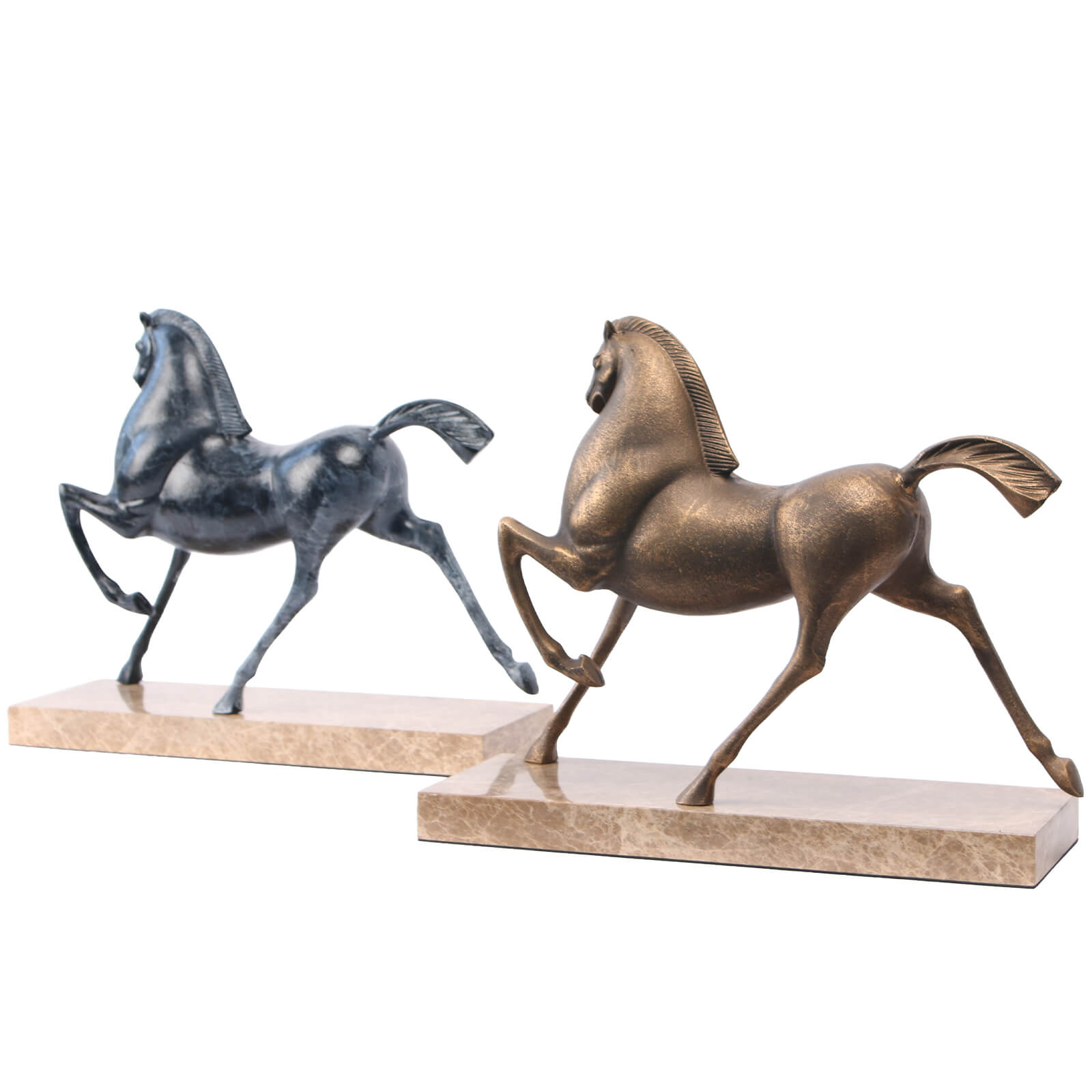 Flying Horse Sculpture in Dark Nickel by Keiichi