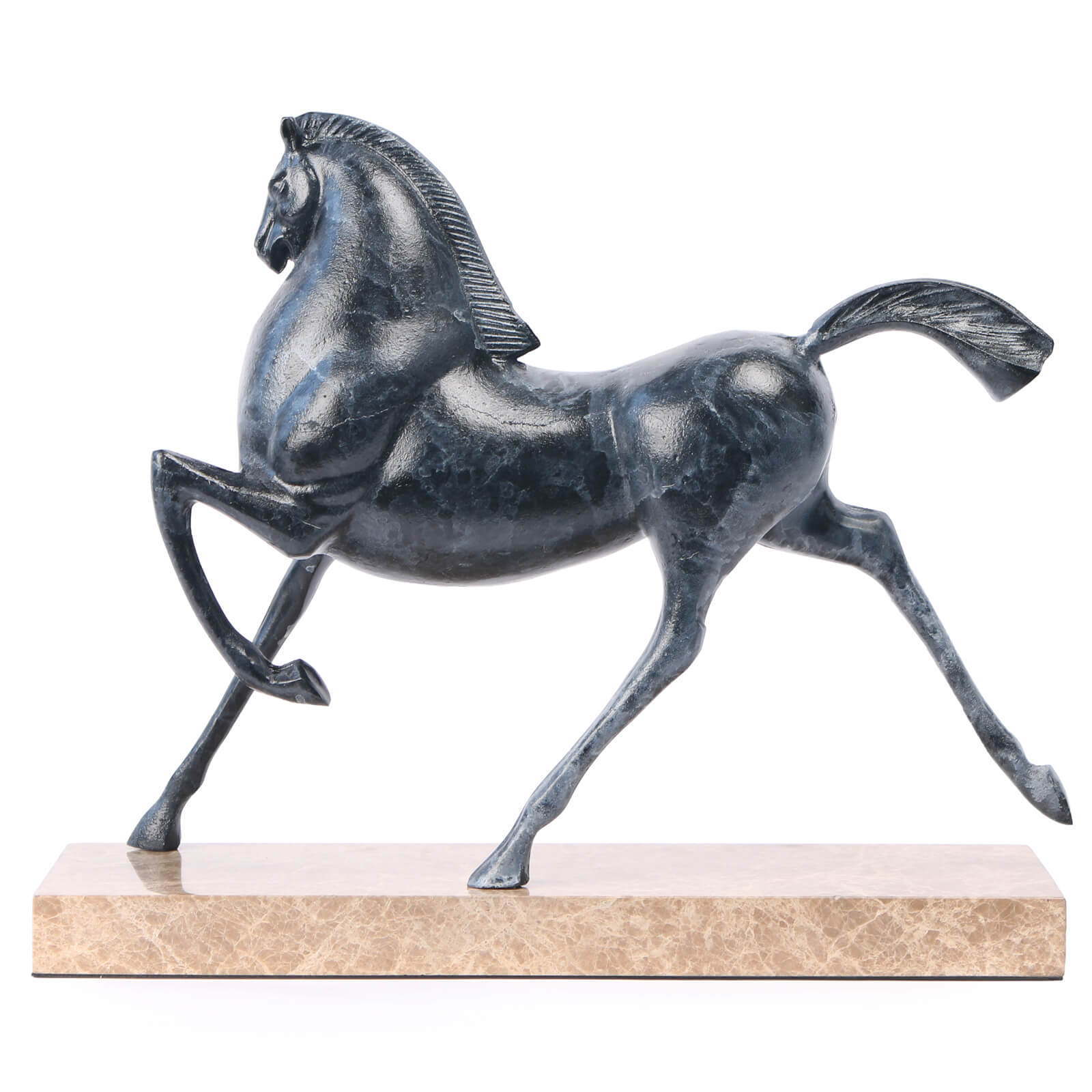 Flying Horse Sculpture in Dark Nickel by Keiichi