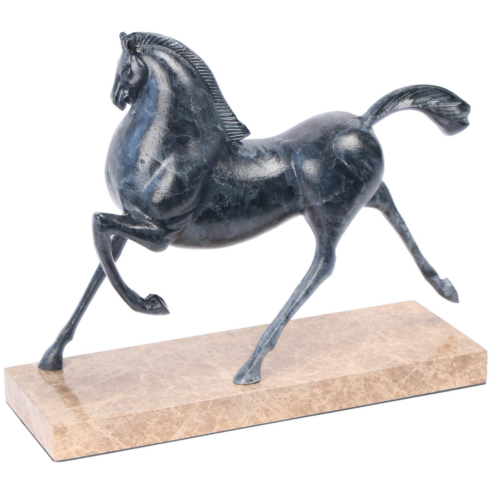 Flying Horse Sculpture in Dark Nickel by Keiichi