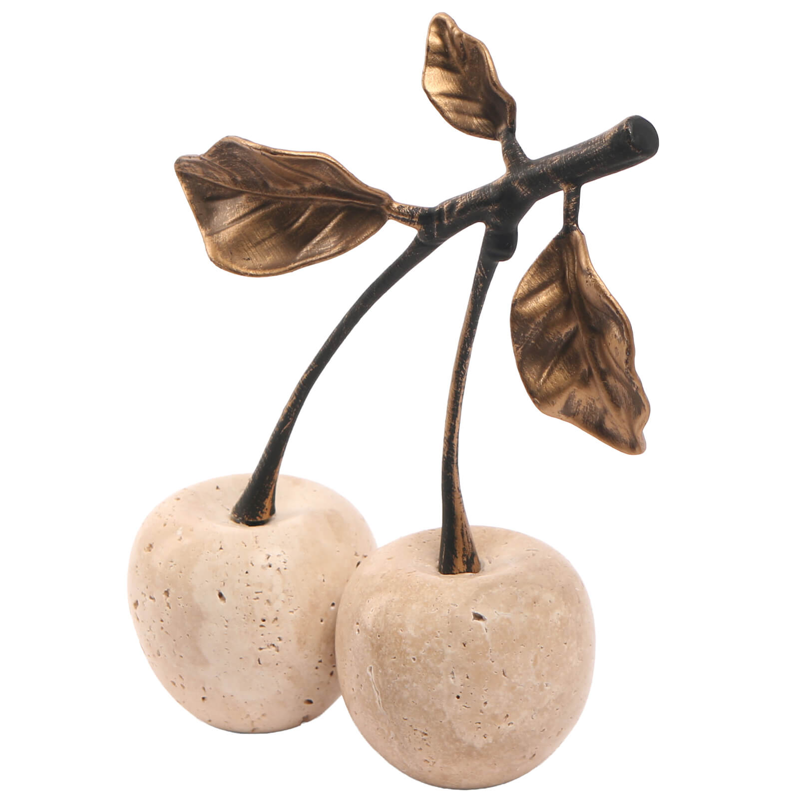 Cherry Ornament in Travertine by Keiichi