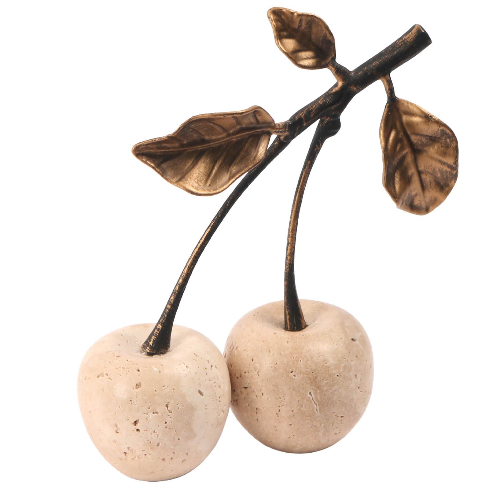 Cherry Ornament in Travertine by Keiichi