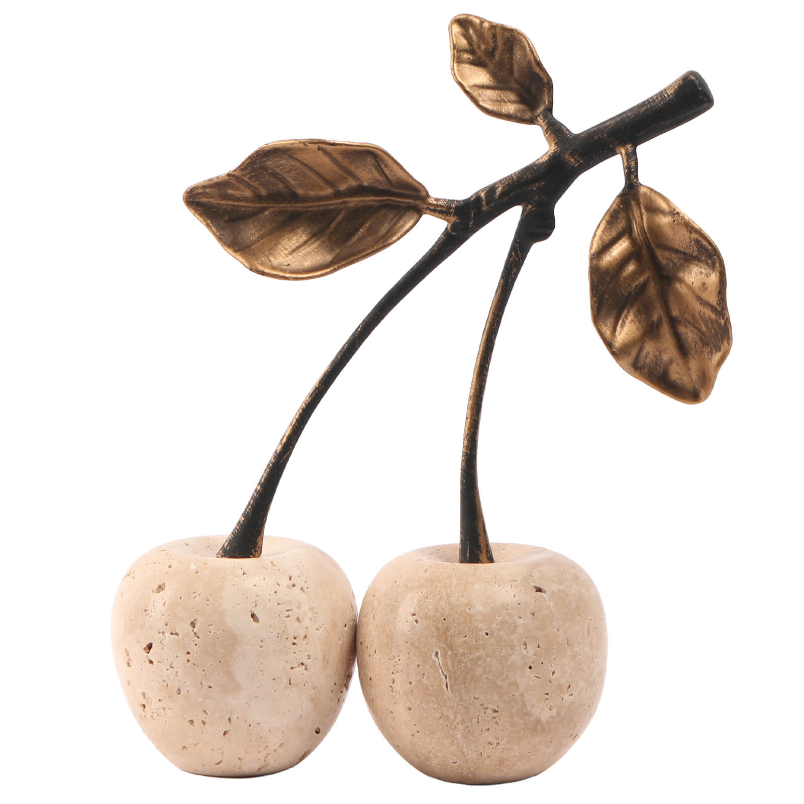 Cherry Ornament in Travertine by Keiichi