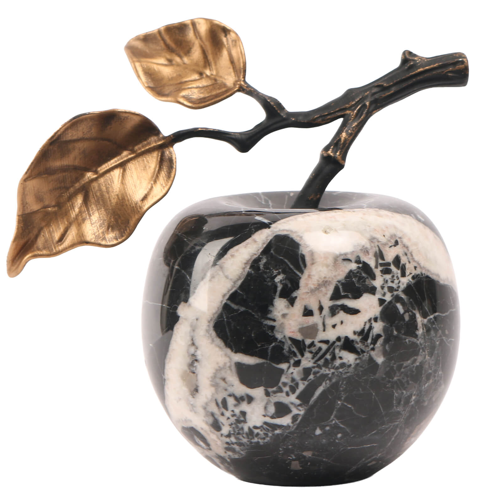 Apple Ornament in Bulgari Black Marble by Keiichi