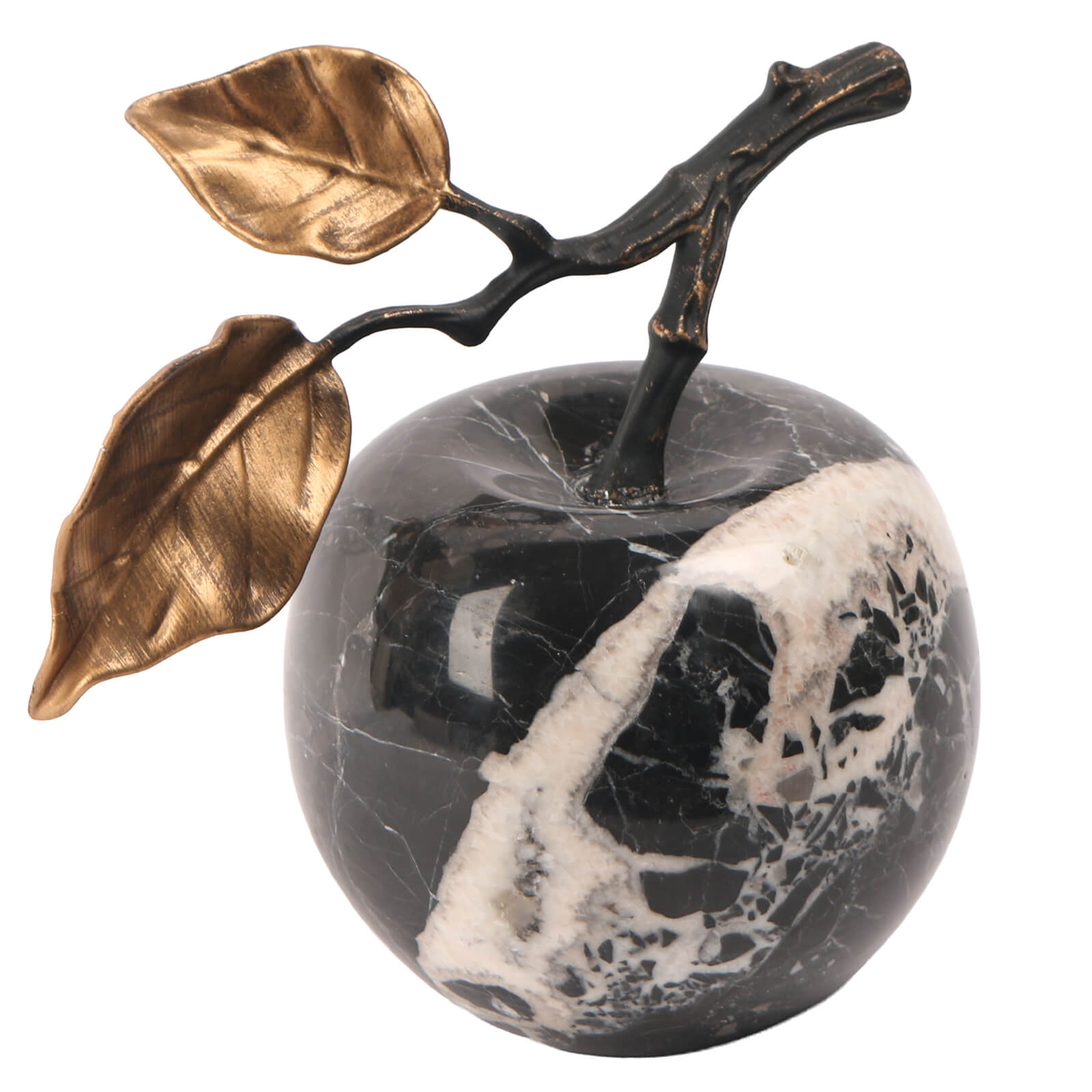 Apple Ornament in Bulgari Black Marble by Keiichi