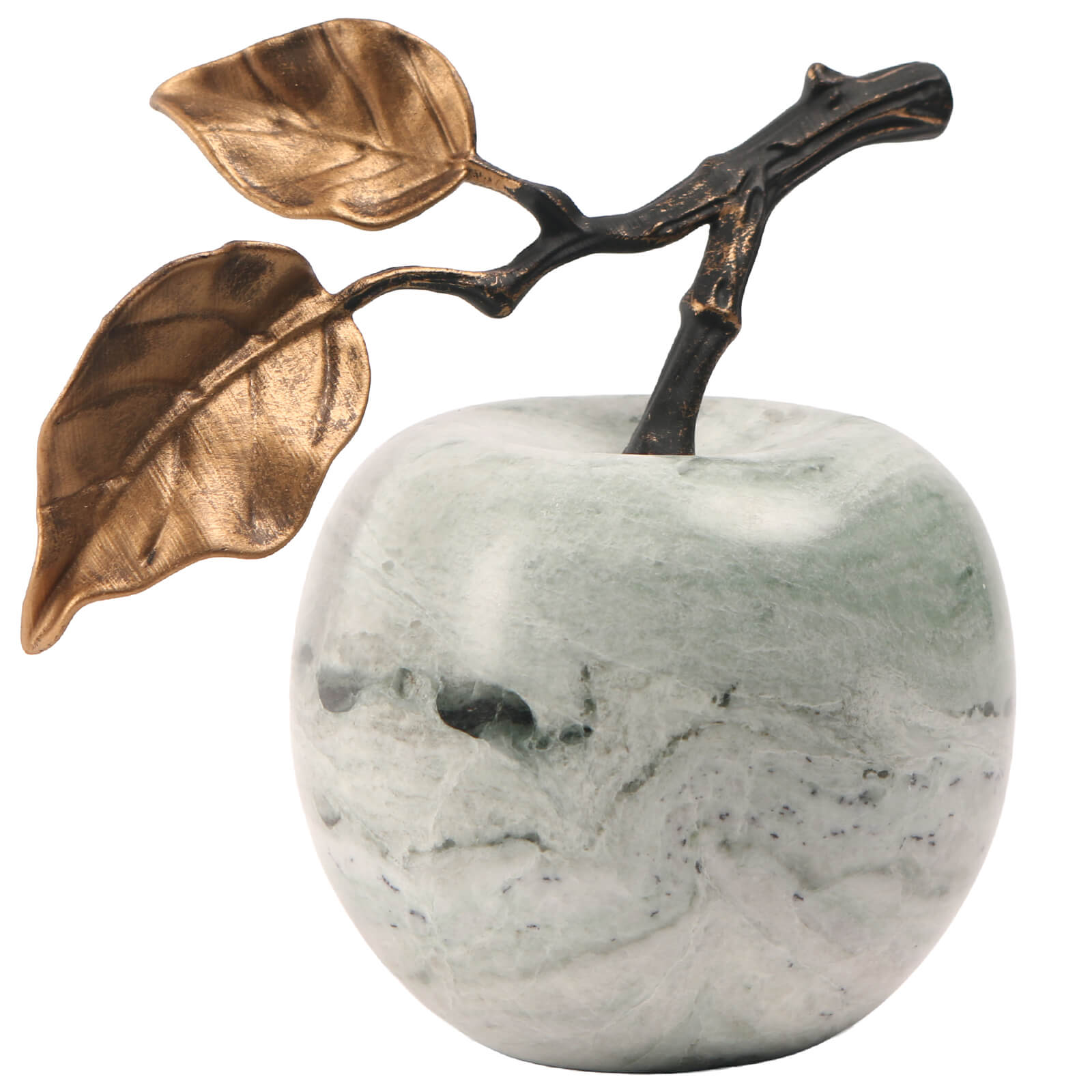 Apple Ornament in Green Marble by Keiichi