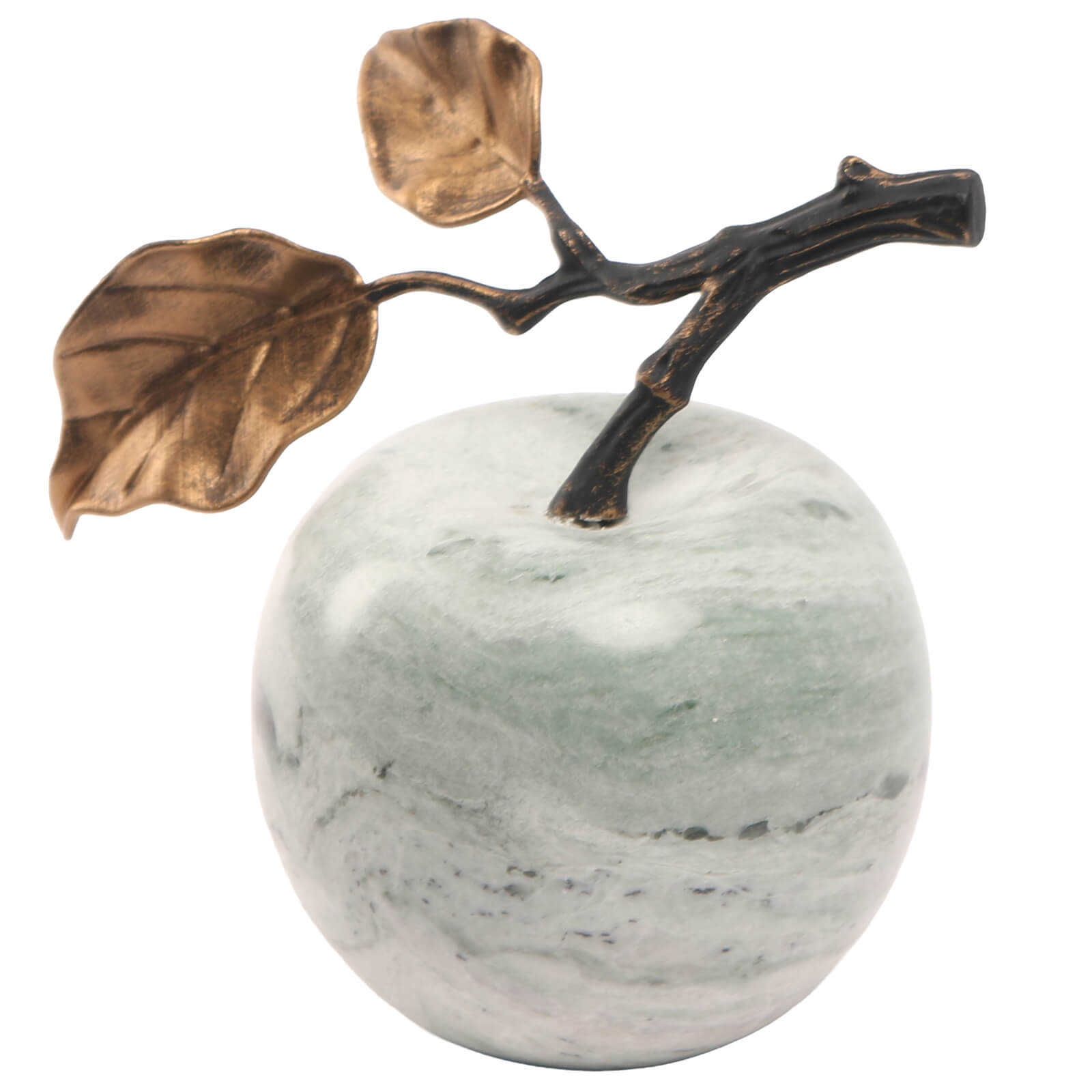 Apple Ornament in Green Marble by Keiichi
