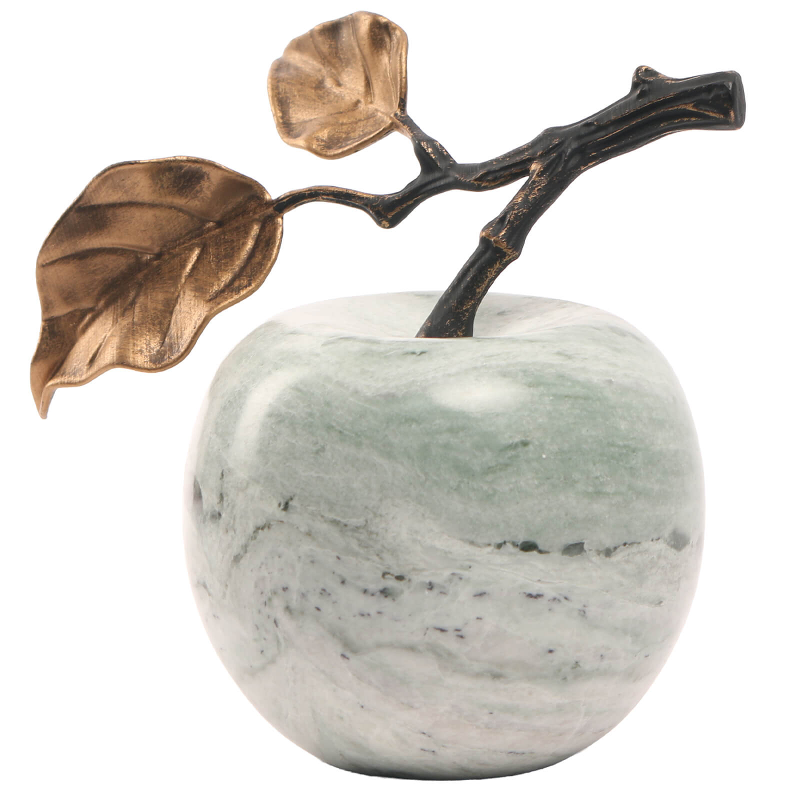 Apple Ornament in Green Marble by Keiichi