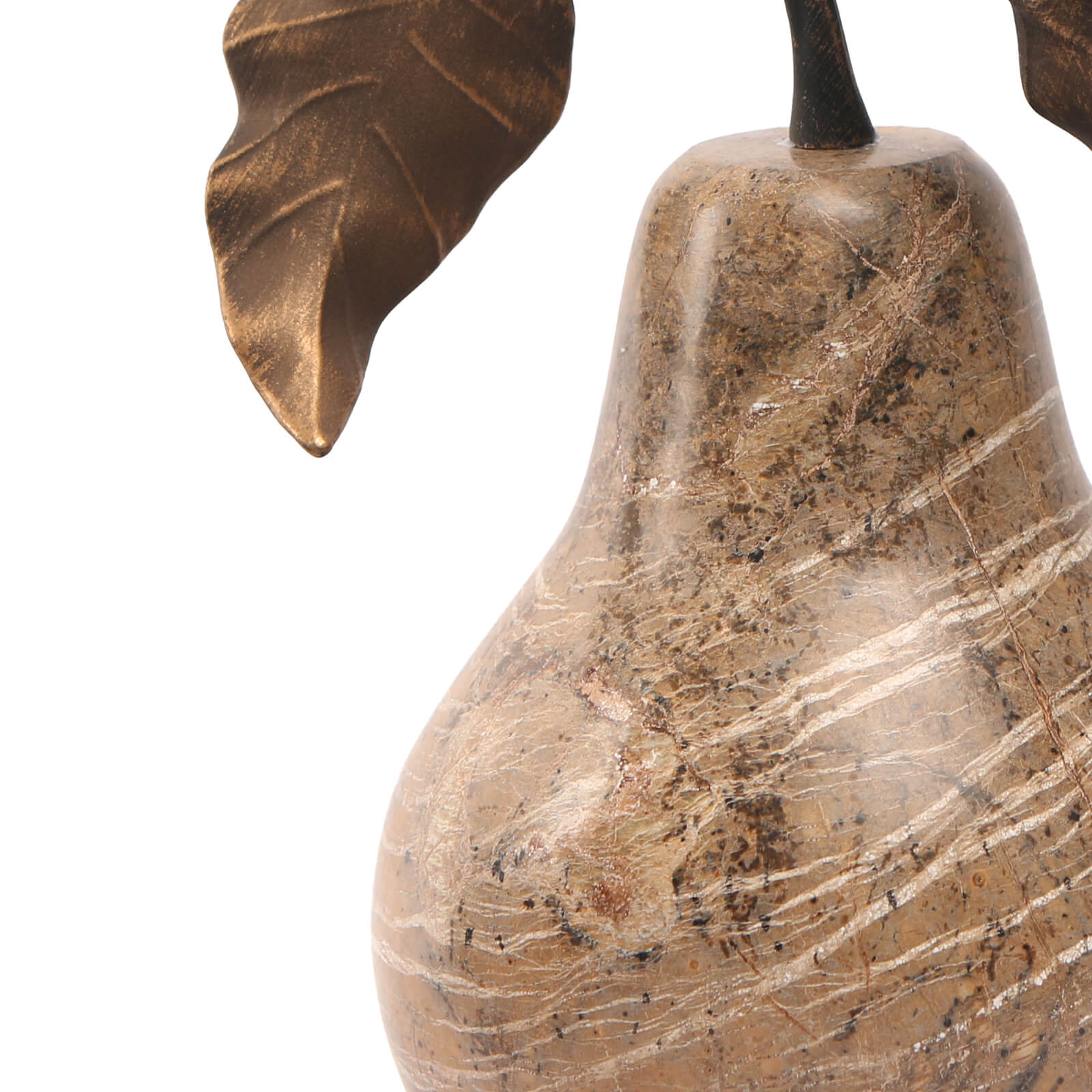 Pear Ornament in Brown Marble by Keiichi