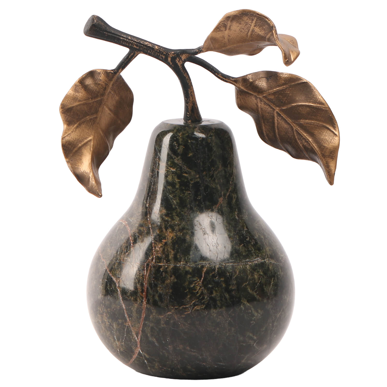 Pear Ornament in Forest Green Marble by Keiichi