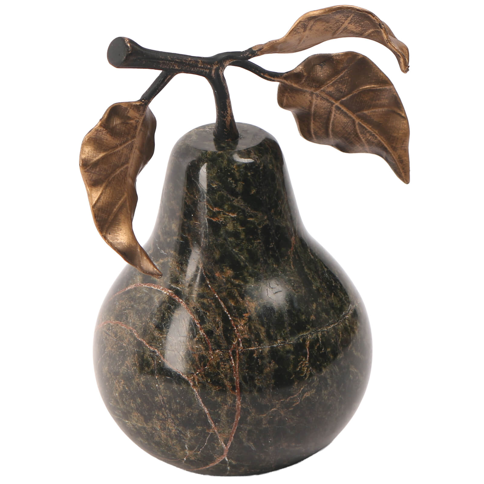 Pear Ornament in Forest Green Marble by Keiichi